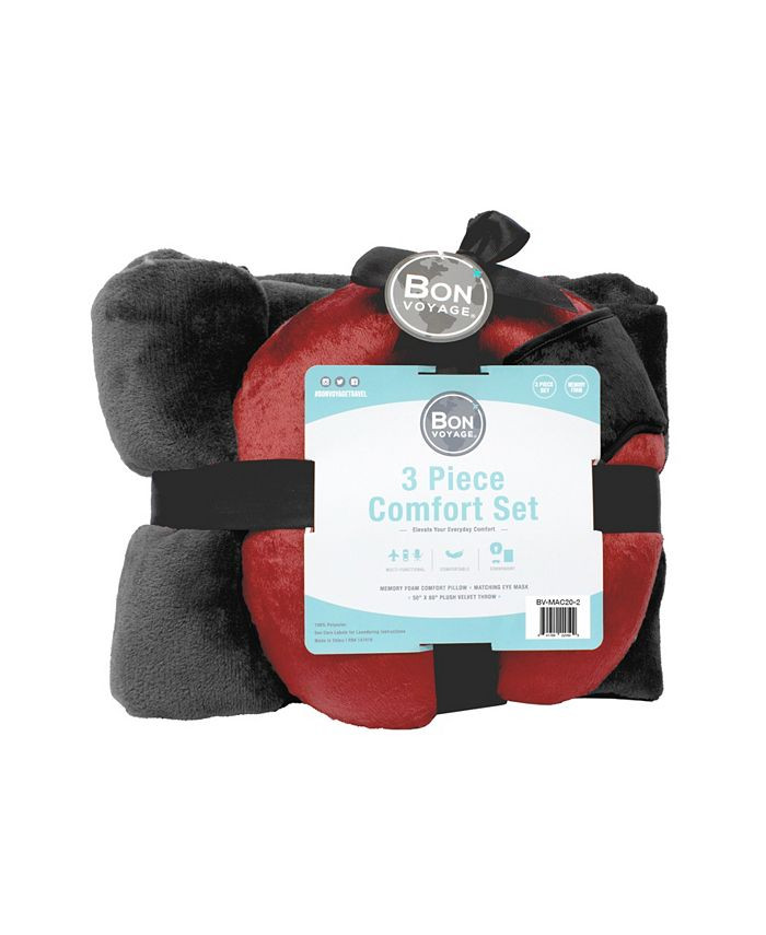 Bon Voyage 3-PC Travel Pillow, Blanket, Eye Mask Comfort Kit & Reviews - Travel Accessories - Lug... | Macys (US)