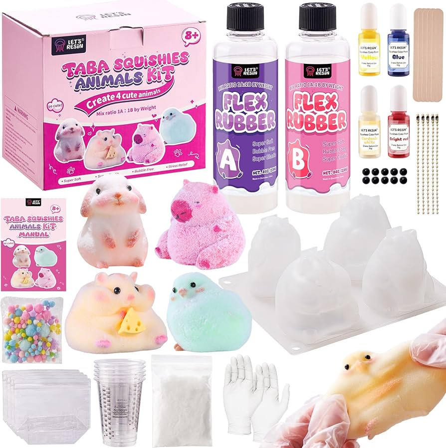 LET'S RESIN Flex Rubber for Taba Squishy Kit, All-in-one Beginner Kit for Squishy Maker, with 16o... | Amazon (US)