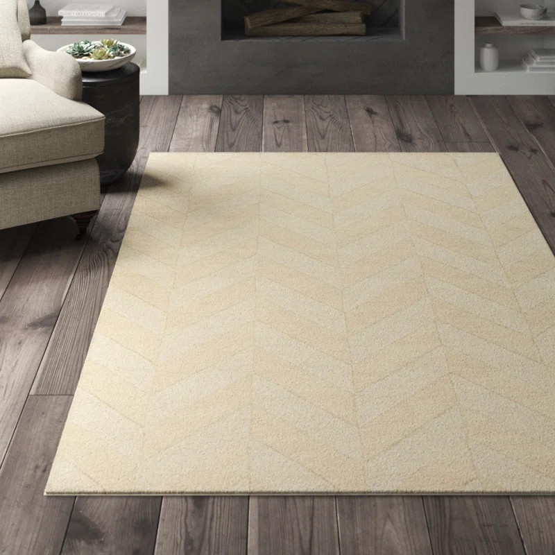 Zora Chevron Handmade Hand Loomed Wool Khaki Area Rug | Wayfair North America