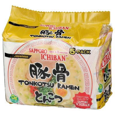 Sapporo Ichiban Japanese Tonkotsu Ramen Noodles - 18.5oz/5ct | Target