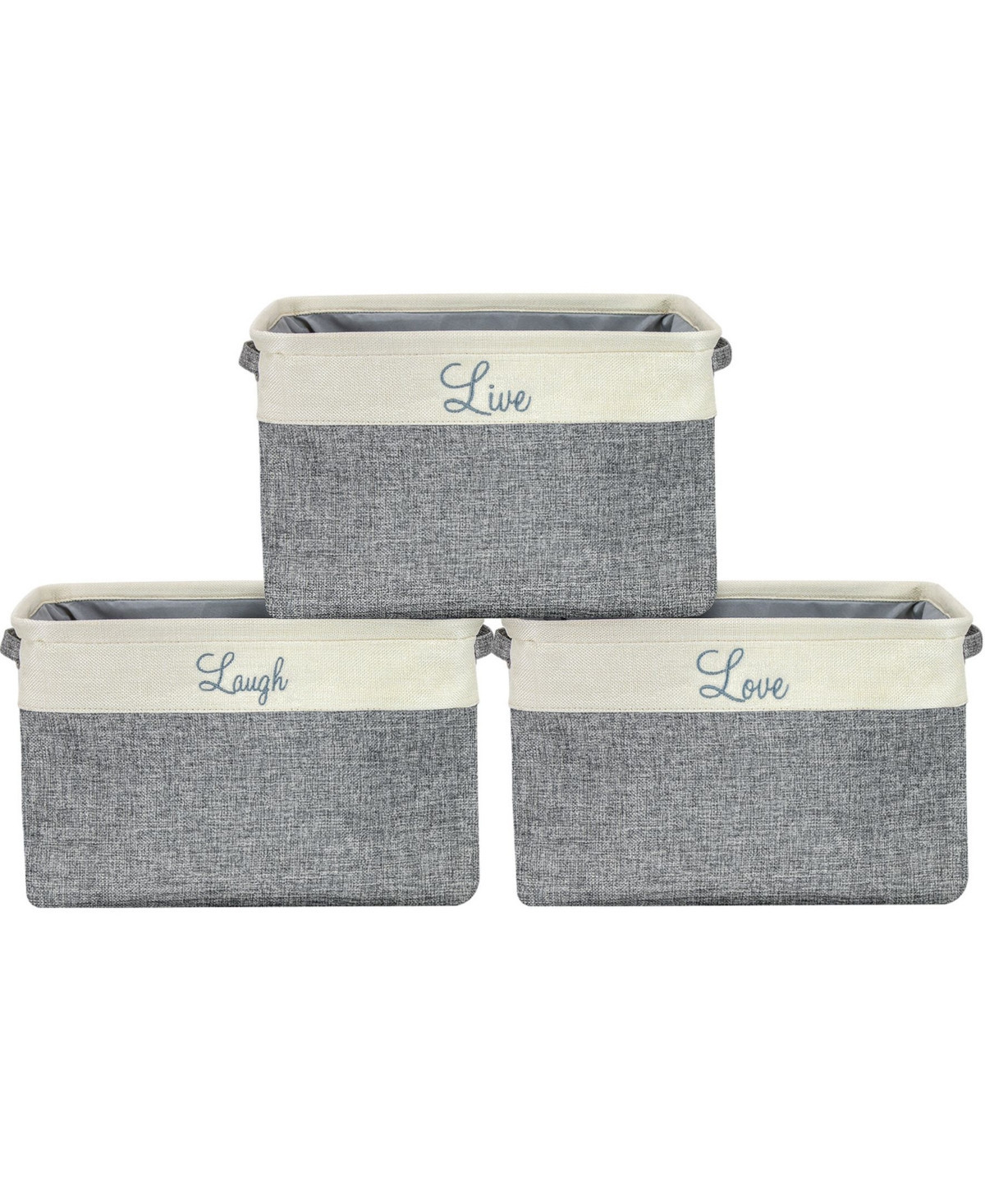 Sorbus Twill Storage Basket, Set of 3 - Gray | Macy's