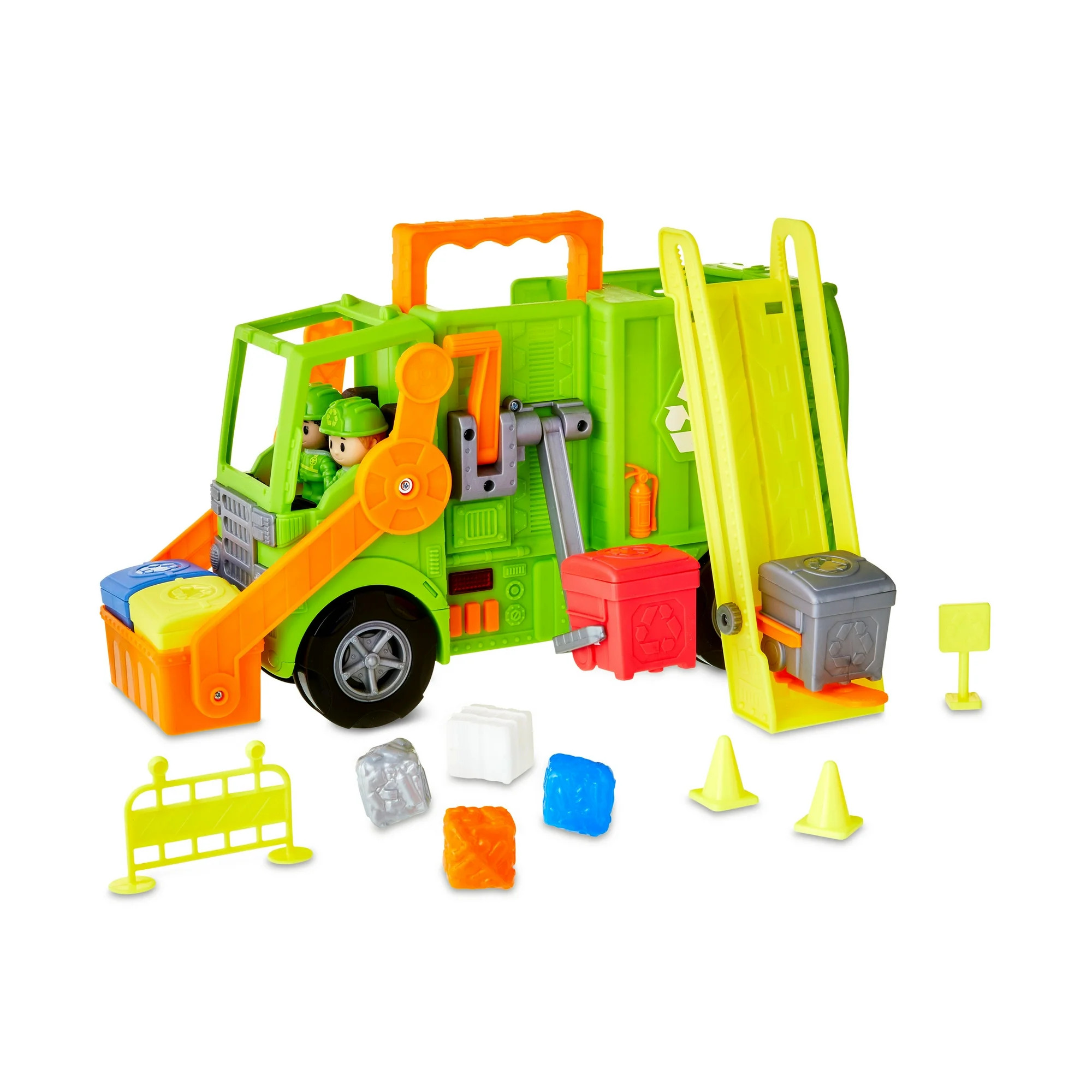 Kid Connection Recycling Truck Play Set with Lights and Sounds, 16 Pieces, Toddler Toy Ages 3+ | Walmart (US)