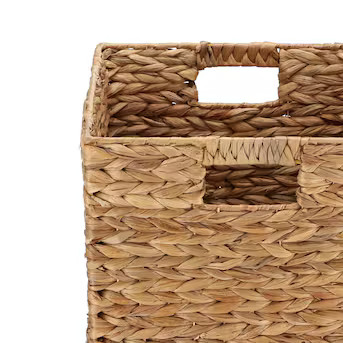 allen + roth Natural Baskets (13-in W x 13-in H x 13-in D) Natural Water Hyacinth Basket | Lowe's