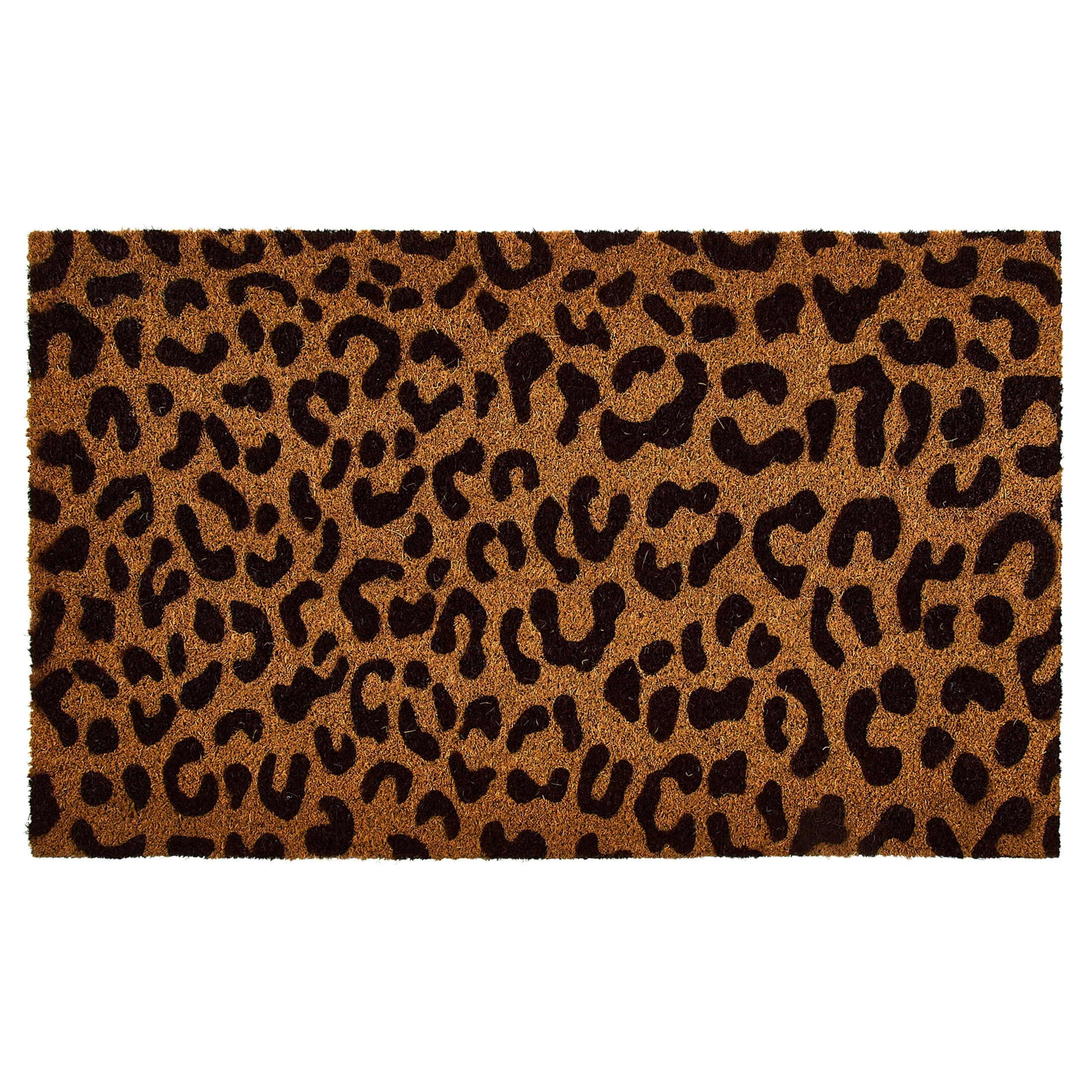 Mainstays Natural and Black Leopard Print Coir Outdoor Doormat, 18" x 30" | Walmart (US)