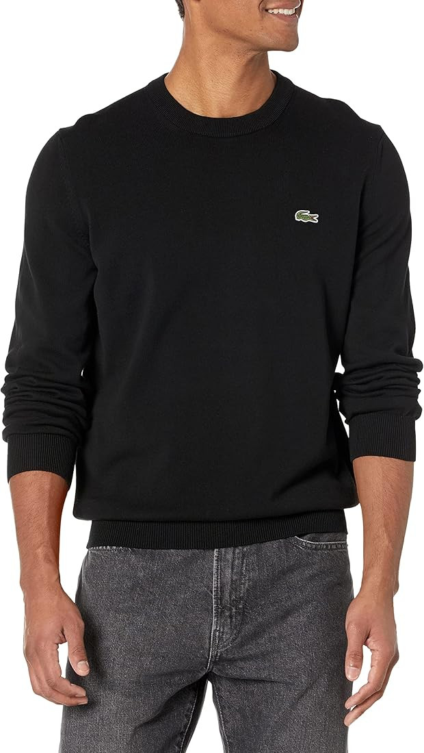 Lacoste Men's Long Sleeve Crew Neck Regular Fit Sweater | Amazon (US)