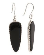 Made In Mexico Sterling Silver Onyx Drop Earrings | TJ Maxx