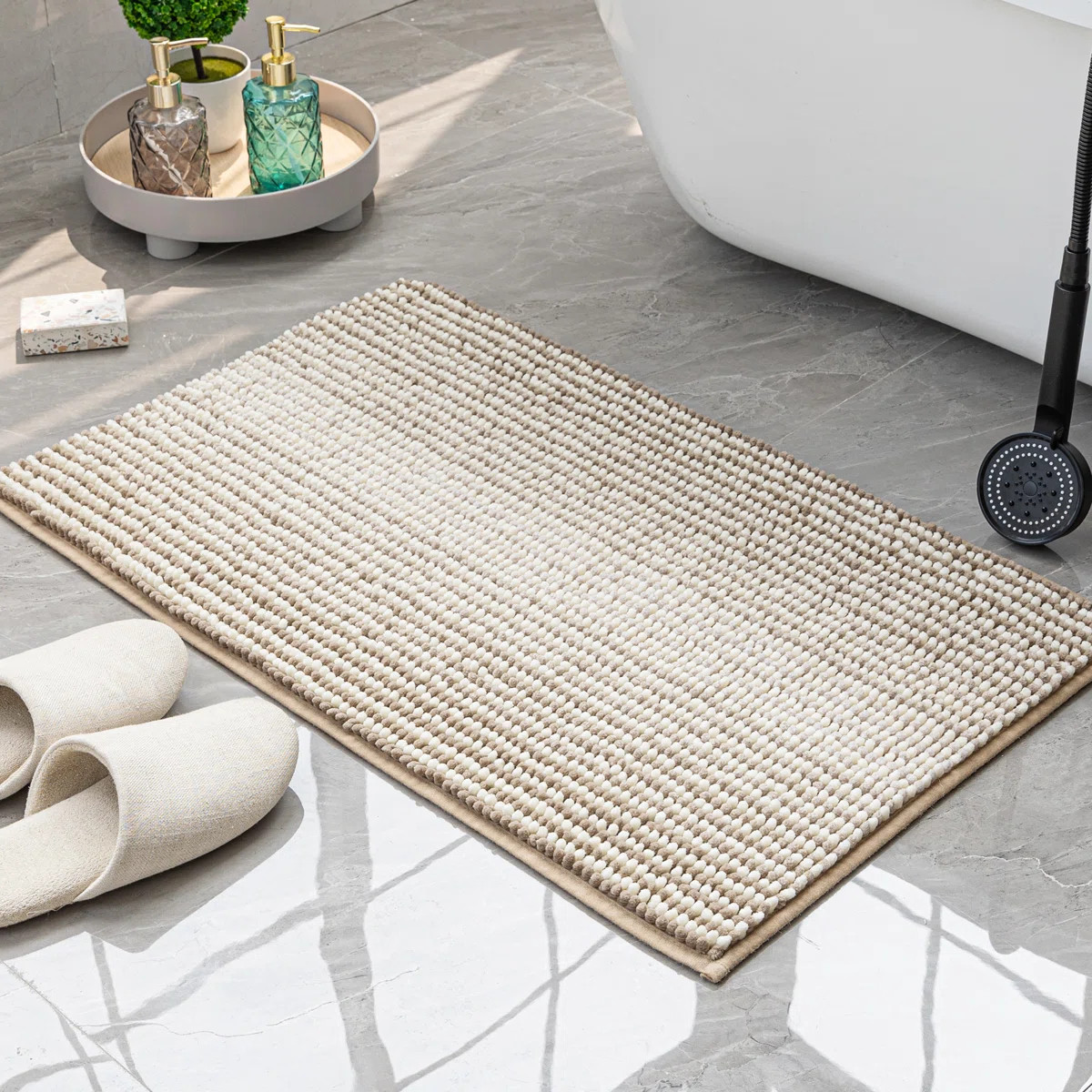 Zager Microfiber Soft Chenille Bath Rug with Non-Slip Backing | Wayfair North America