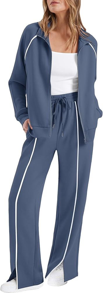 SAMPEEL 2 Piece Outfits for Women Lounge Sets Matching Sets Fall Fashion Clothing Travel Airport ... | Amazon (US)