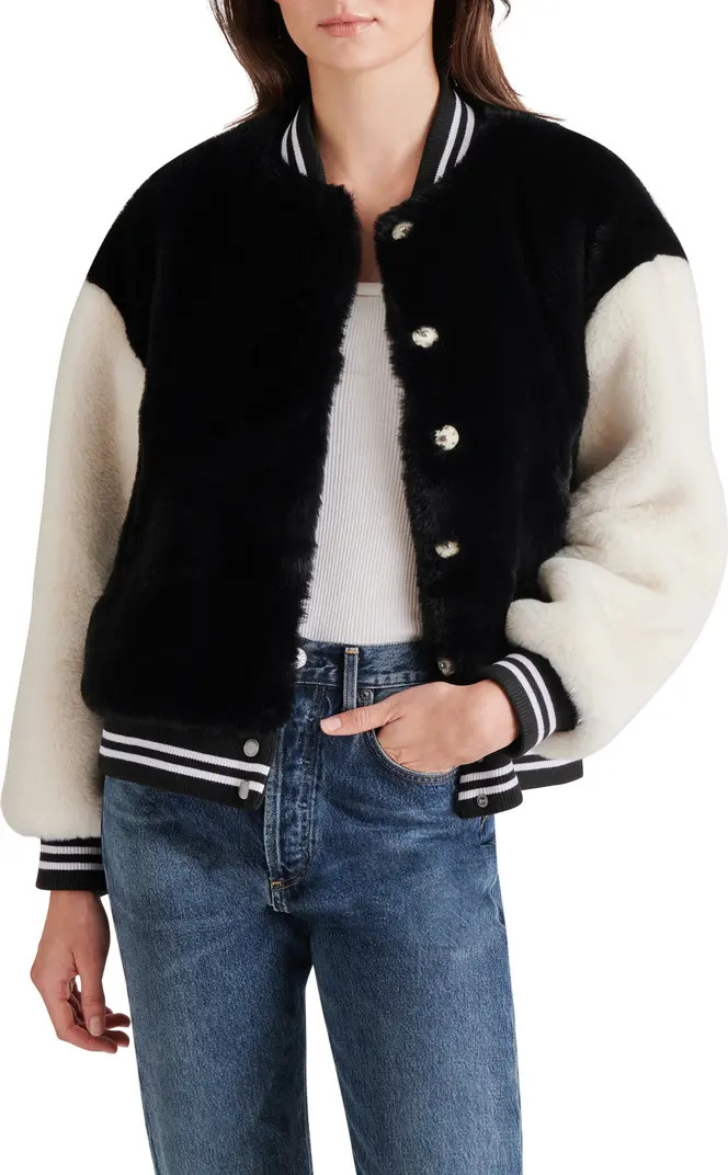 Faux Fur Varsity Jacket | Nordstrom Rack