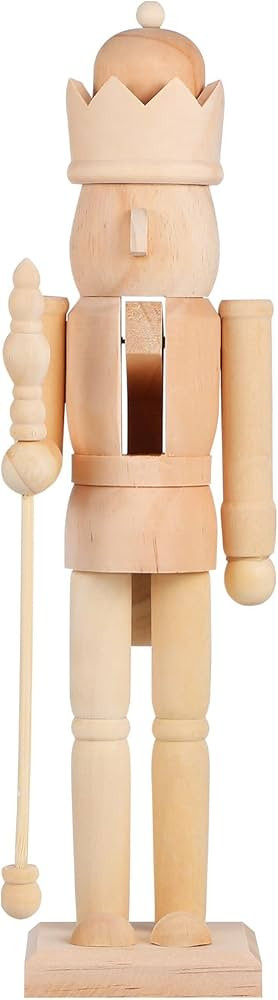 Ciieeo Puppet King Soldier DIY Nutcracker Craft Toys Unpainted Nutcracker DIY Wooden Nutcracker D... | Amazon (US)