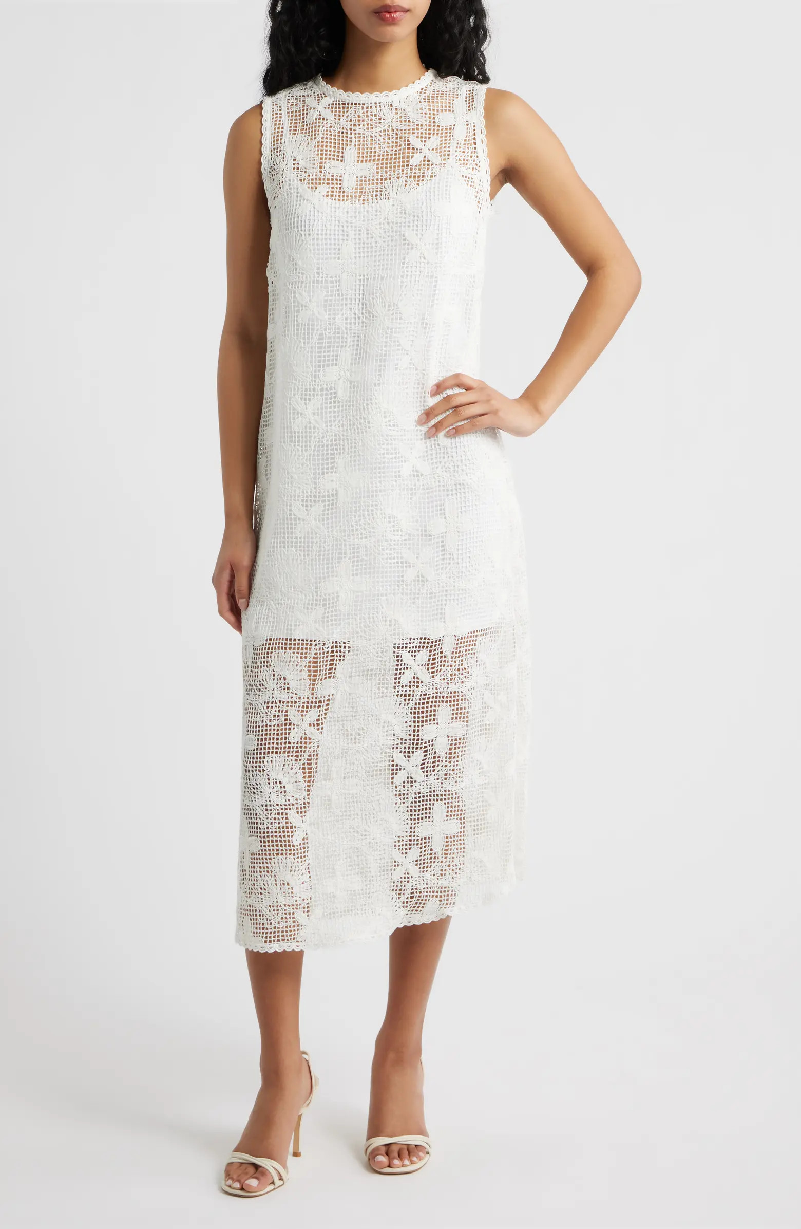 Lucy Paris Cara Lace Midi Dress | Nordstrom | Nordstrom