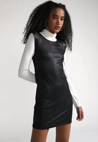 Vestido Forever 21 Curto Canelado Preto | Dafiti (BR)