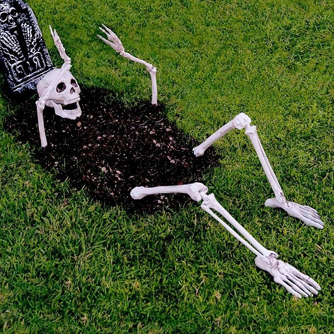 Skeleton Stakes for Outdoor Yard Halloween Decorations - Life-Sized Groundbreaker Skeleton in Fro... | Amazon (US)
