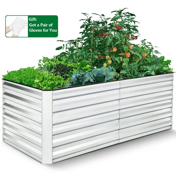 SEJOV 6x3x2ft Galvanized Raised Garden Beds Large Metal Garden Beds Galvanized Steel Planter boxe... | Walmart (US)