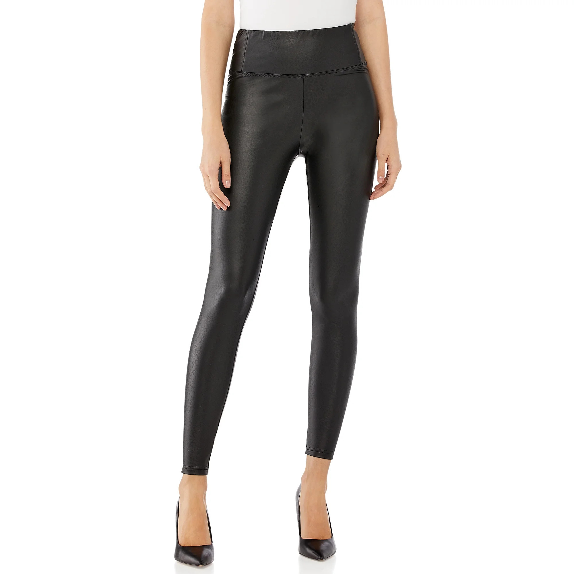 Scoop Women’s Printed Faux Leather Leggings | Walmart (US)