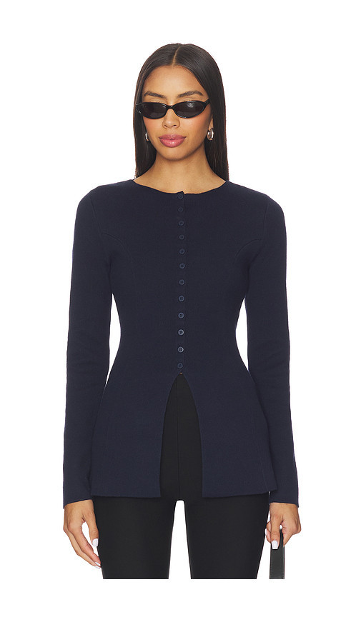 ALIGNE Daphne Waisted Knit Cardigan in Navy. Size 2. Also in 0, 4, 6. | Revolve Clothing (Global)
