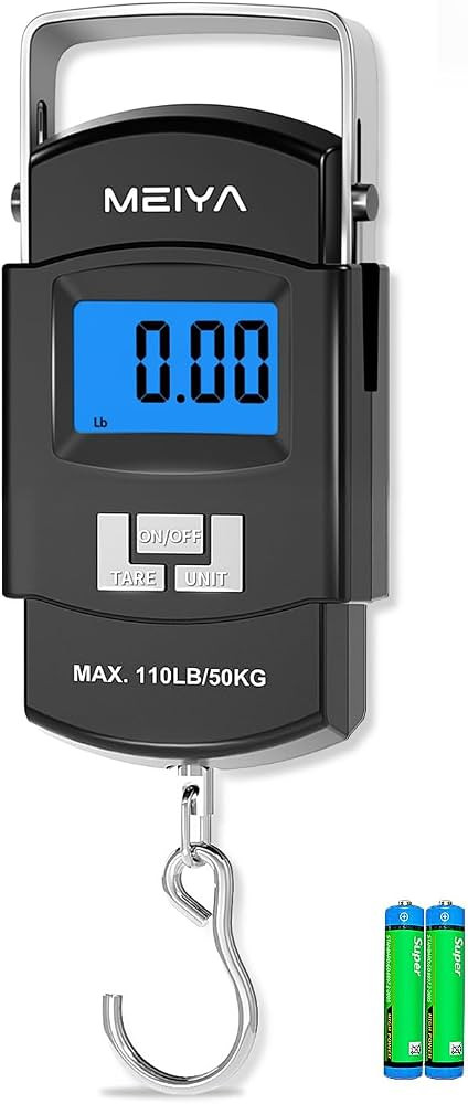 MEIYA Fish Scale 110lb/50kg Digital Fishing Scale with Backlit LCD, Portable Handle, Stainless St... | Amazon (US)