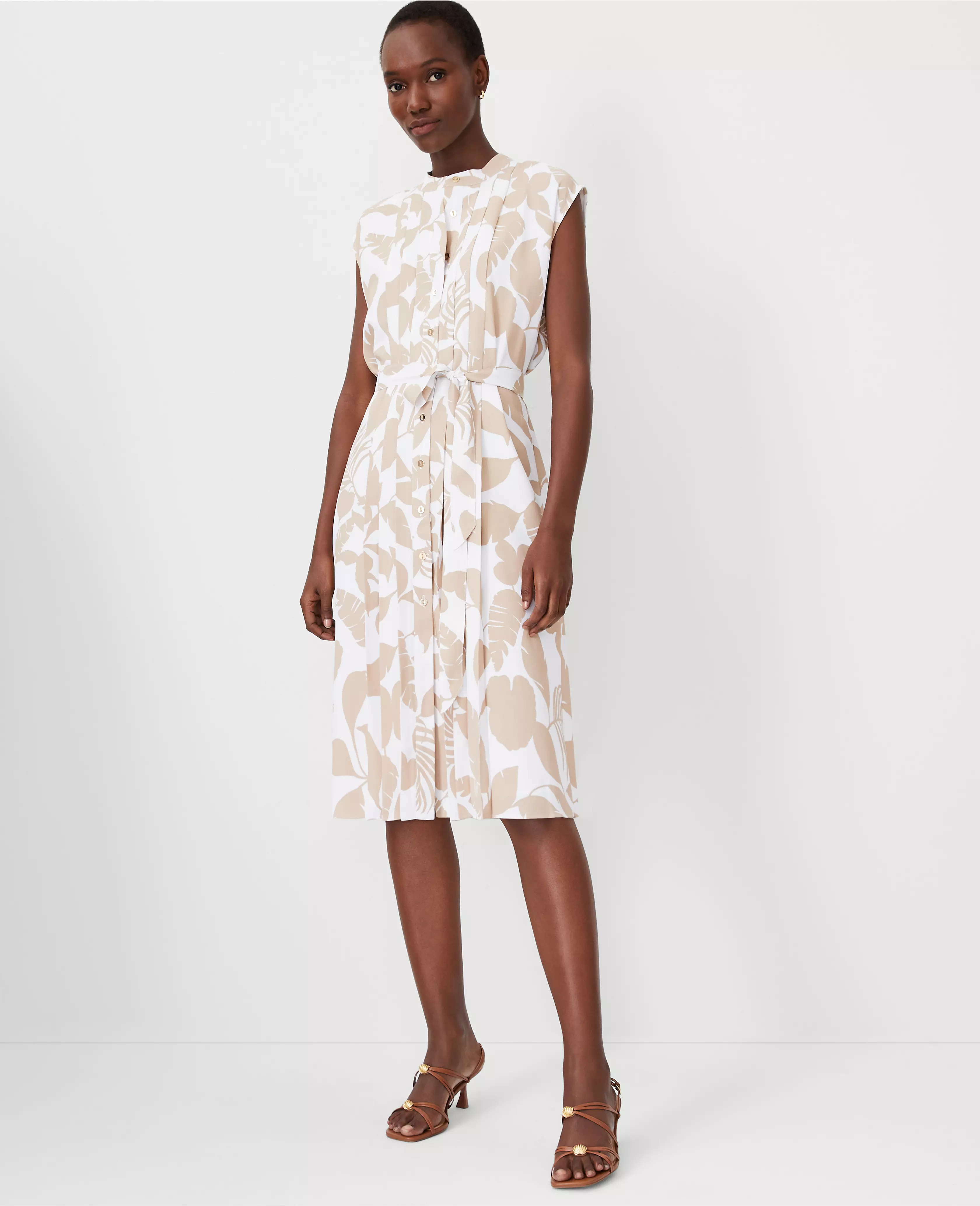 Tropical Belted Shirtdress | Ann Taylor (US)