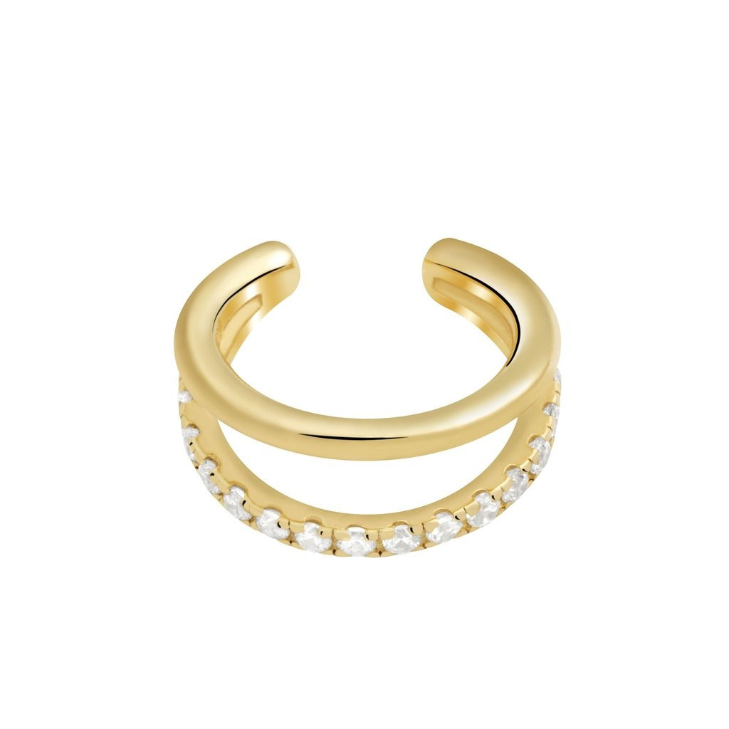 Illusion Crystal Ear Cuff in Gold | Astrid and Miyu