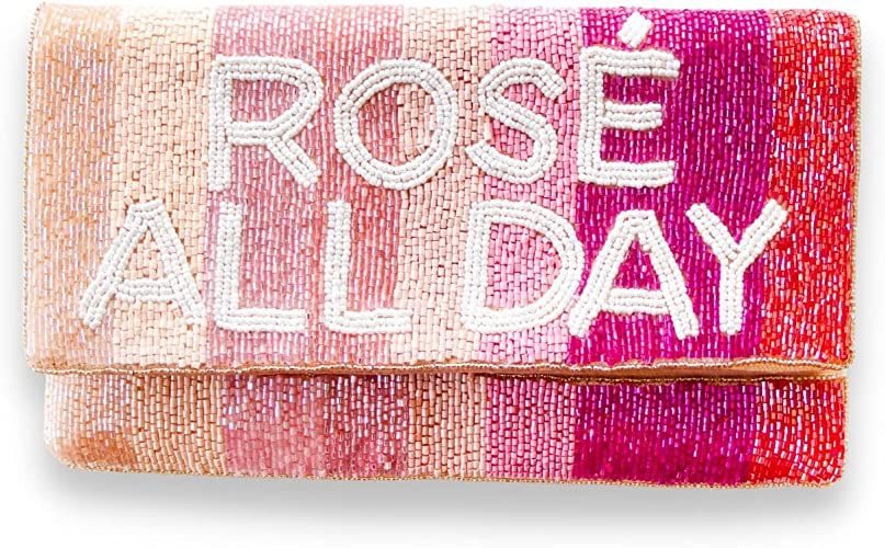 Rose All Day Clutch Bag, Seed Bead Clutch Bag, Beaded Clutch Purse, Beaded Party Clutch Bags, Bac... | Amazon (US)