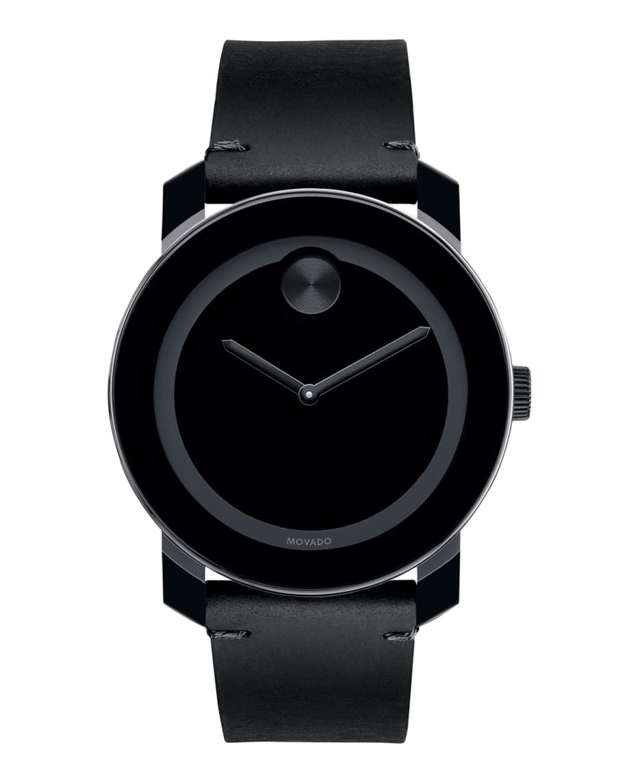 Movado Bold Men's 42mm Bold Two-Hand Watch, Black | Neiman Marcus