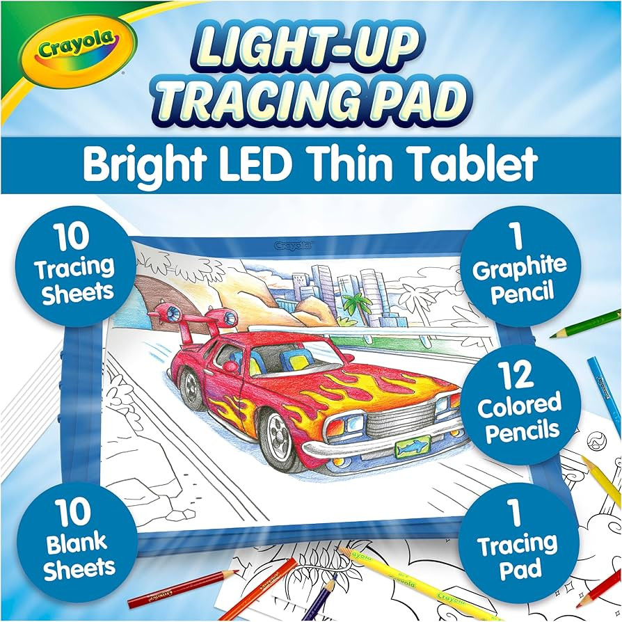 Crayola Light Up Tracing Pad - Blue, Drawing & Tracing Projector for Kids, Sketching Light Box Ta... | Amazon (US)