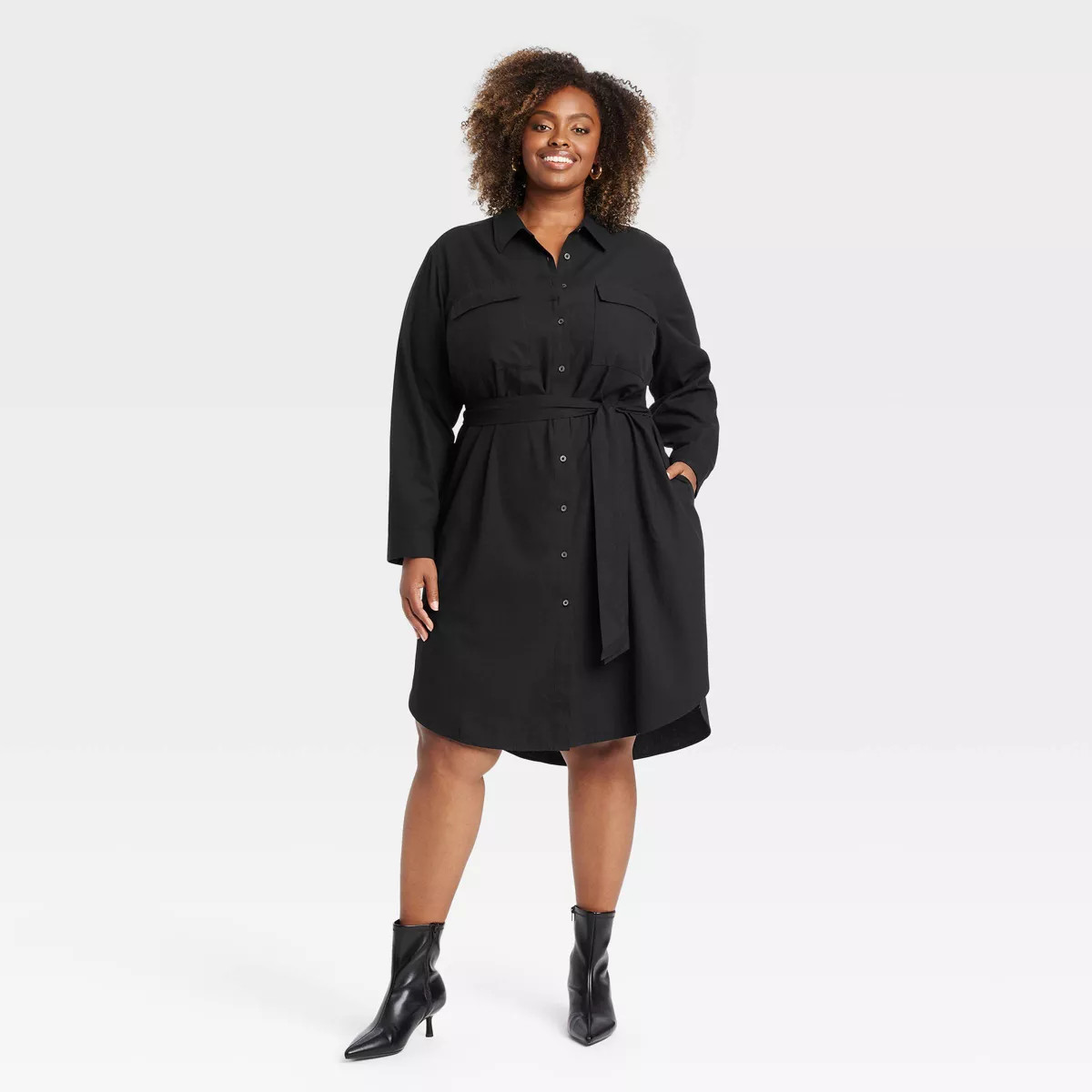 Women's Long Sleeve Midi Shirtdress - Ava & Viv™ | Target