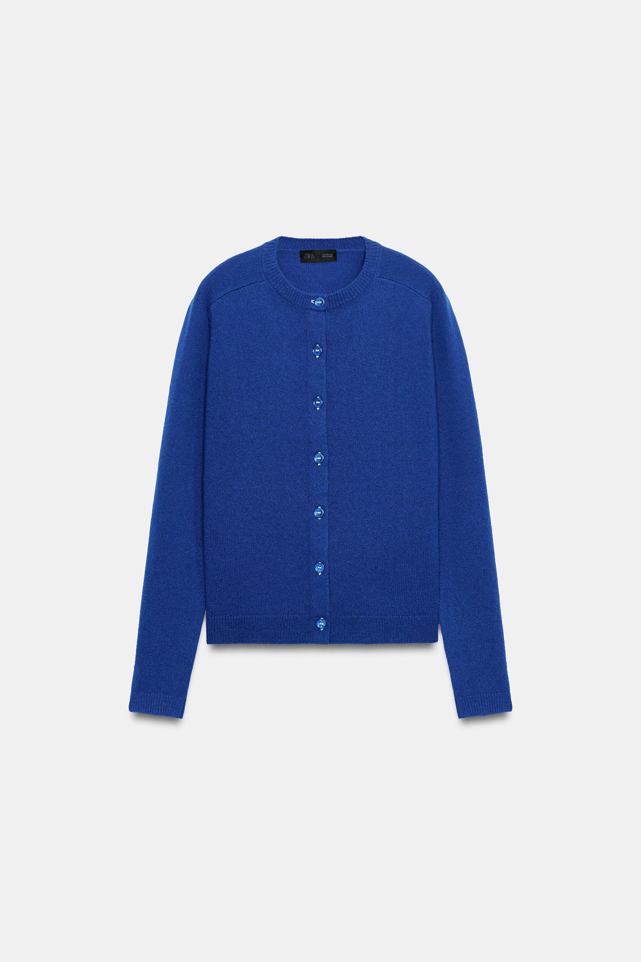 100% WOOL PLAIN KNIT CARDIGAN | Zara UK