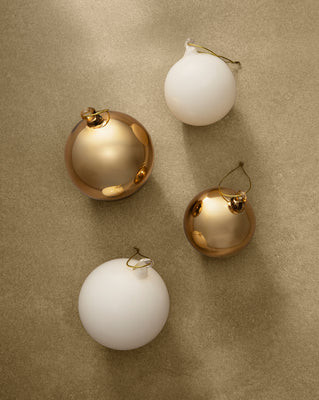Gold & Cream Assorted Gloss Baubles (Set of 4) | McGee & Co. (US)