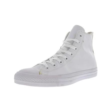 Converse Chuck Taylor All Star Leather Hi White Monochrome High-Top Fashion Sneaker - 6.5M / 4.5M | Walmart (US)