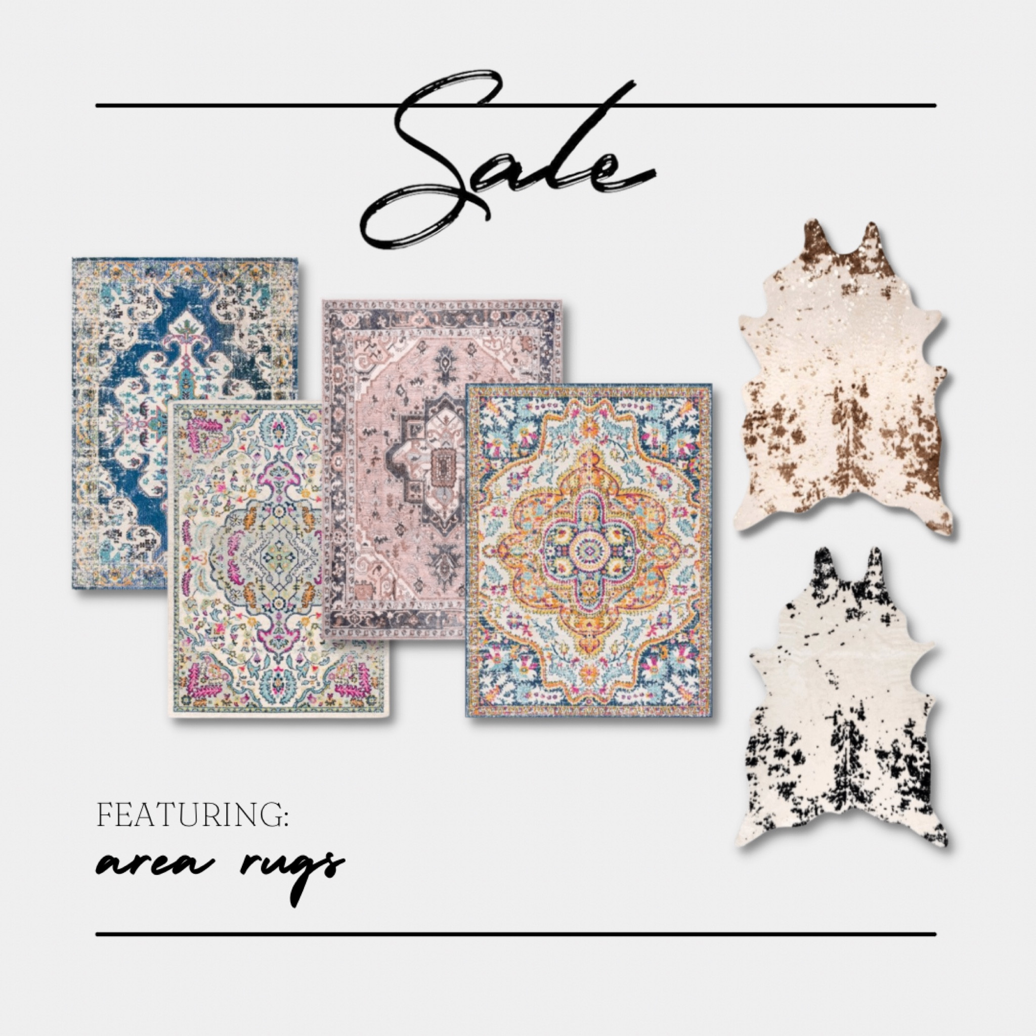 Zulily has the best and most affordable rugs to revamp your home to any style. Here are my top rug picks. 

Follow for more sales, steals & deals here at That Glamorous Detail! 

#arearugs #zulily #rugs #homedecorsale #livingroomrug #bedroomrug #indoorrugs #outdoorrugs #patiorugs #boho #rustic #homedecorfinds #furniturefinds #modernrug #bestsellers #cowhide

#LTKstyletip #LTKsalealert #LTKhome