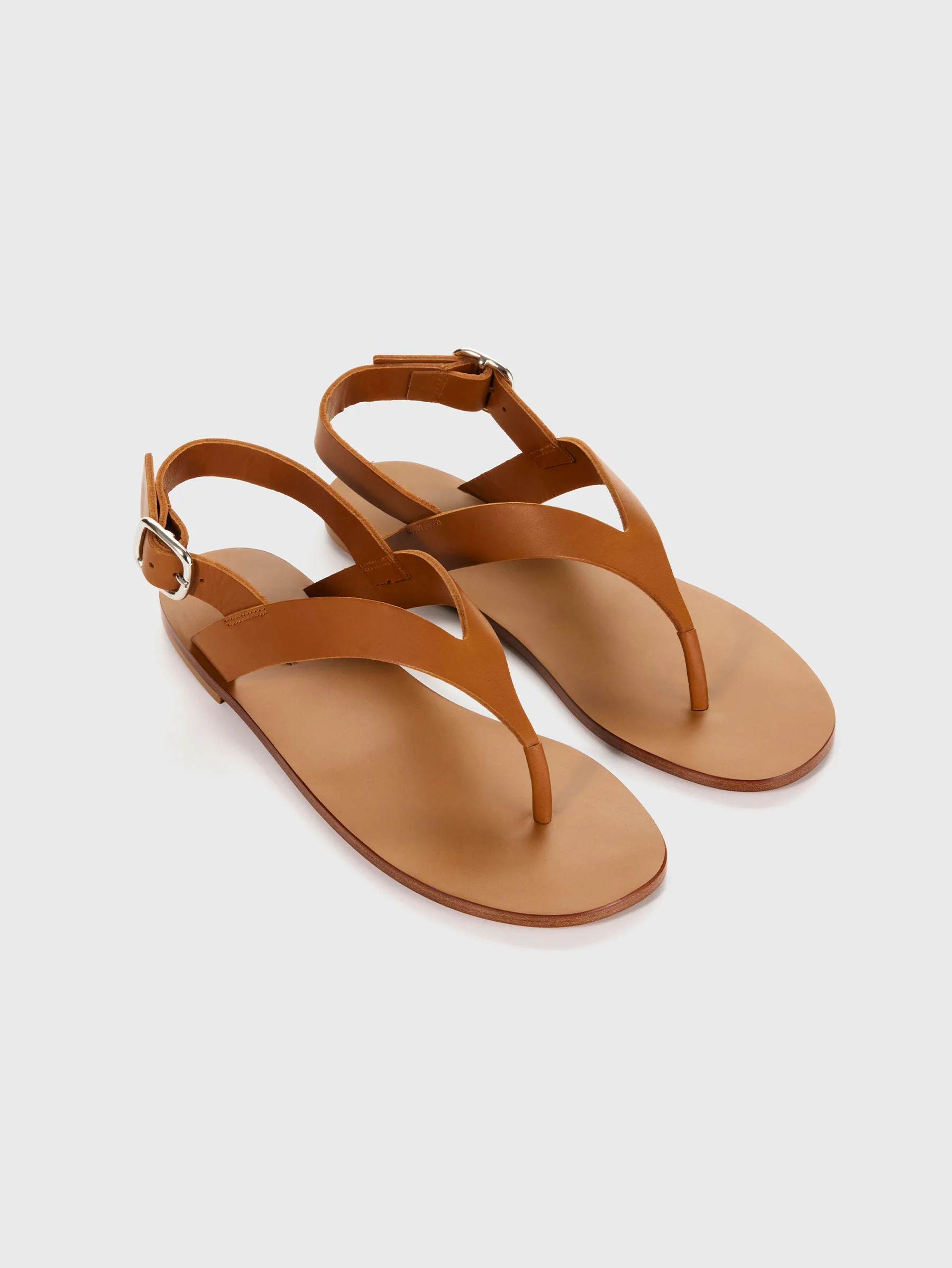 raw leather t bar sandal | Bassike
