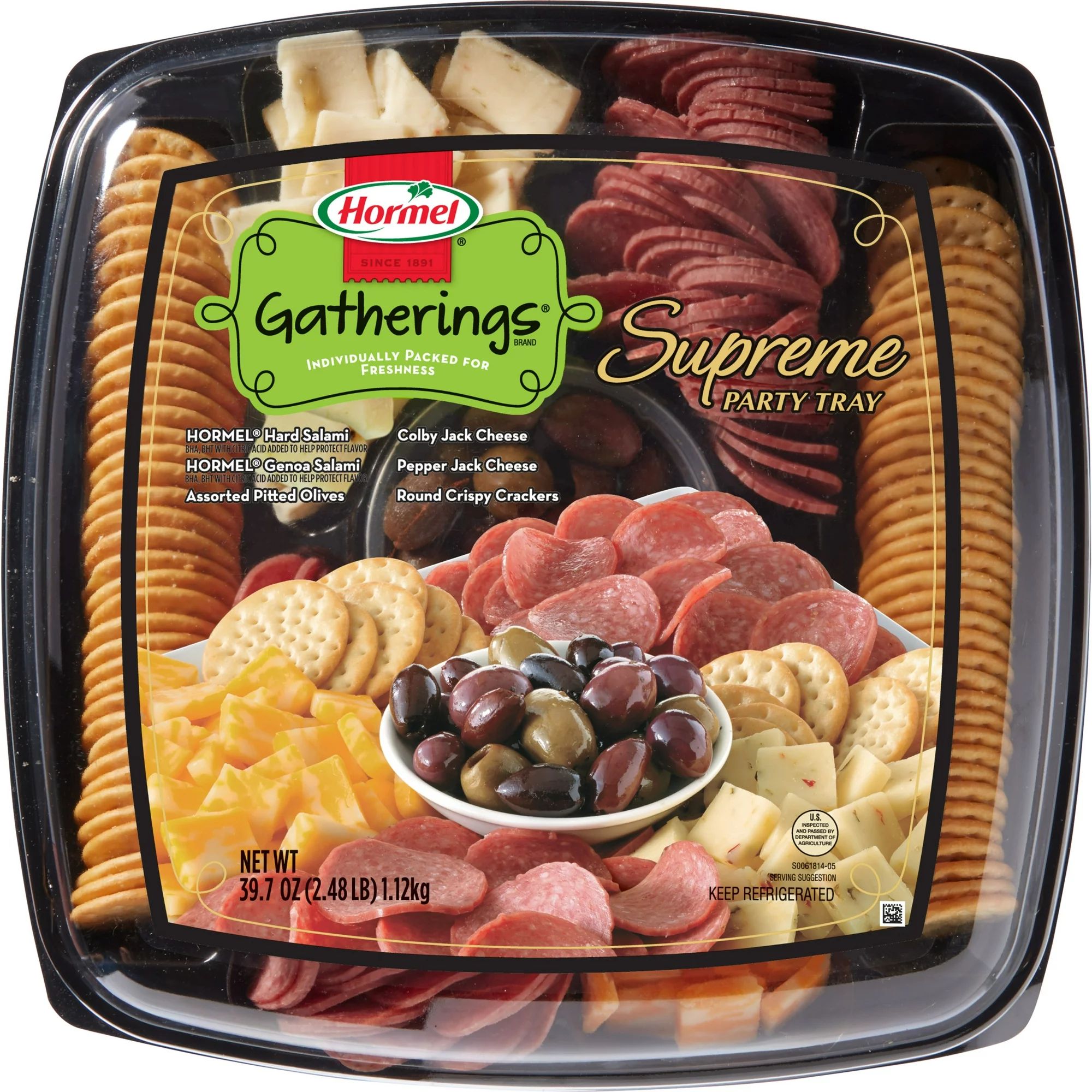 HORMEL GATHERINGS, Salami and Olives with Cheese and Crackers, Deli Supreme Party Tray, 40oz Tray | Walmart (US)