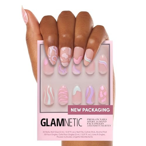 Glamnetic Press On Nails - Wild Card | Opaque UV Finish Short Pointed Almond Fake Nails, Salon Quality Pastel Nails in 12 Sizes - 24 Nail Kit with Glue | Amazon (US)