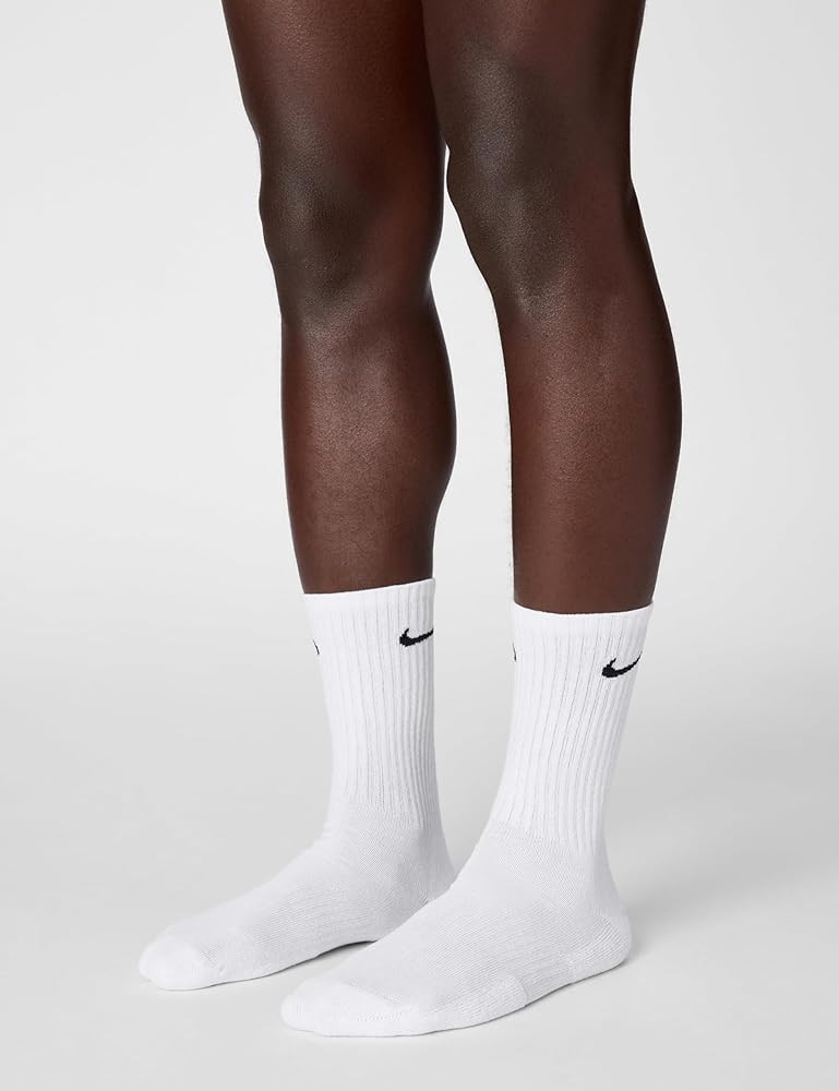 Amazon.com: Nike Unisex Everyday Cushioned Training Crew Socks (6 Pairs), White/Black, Medium : C... | Amazon (US)