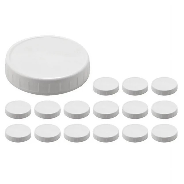 16 Pack Wide Mouth Mason Jar Lids,Plastic Storage Caps for Canning Jars,Leak-Proof and Anti-Scrat... | Walmart (US)