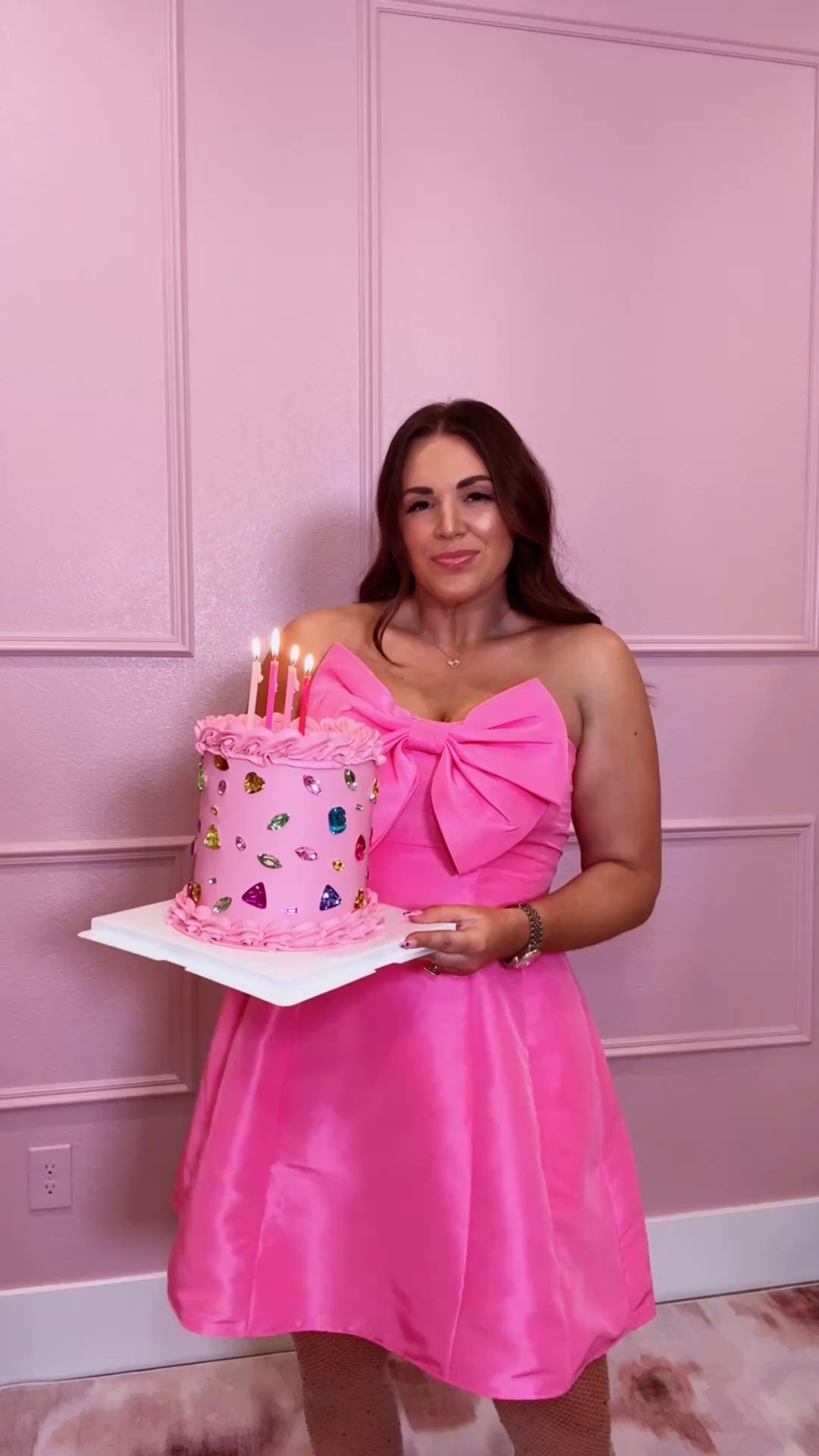 curvy midsize pink bow birthday dress outfit! wearing size 12 in dress 🎀💕🩷 

#LTKHoliday #LTKSeasonal #LTKMidsize