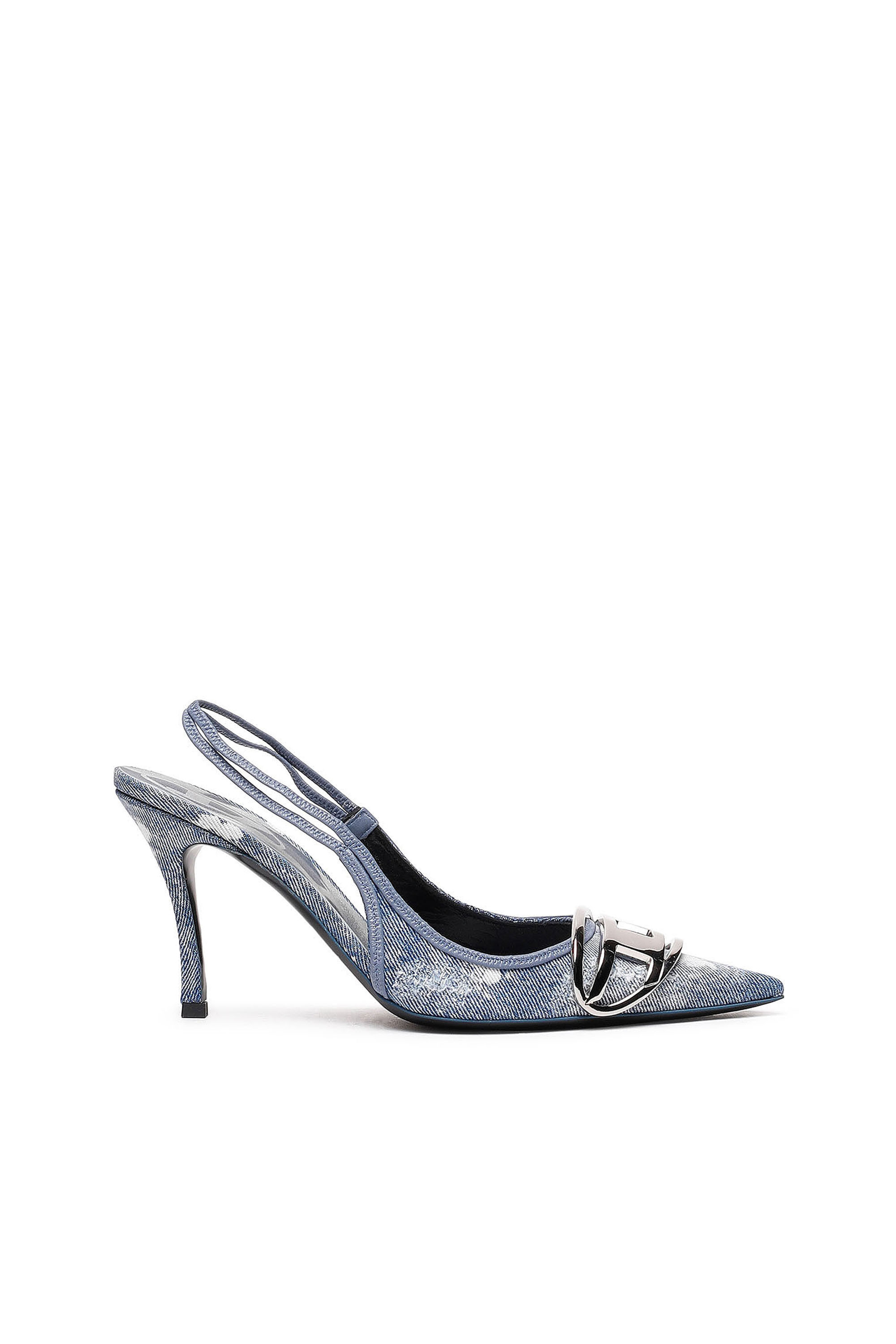 D-Venus SB - Slingback pumps in distressed denim | Diesel US