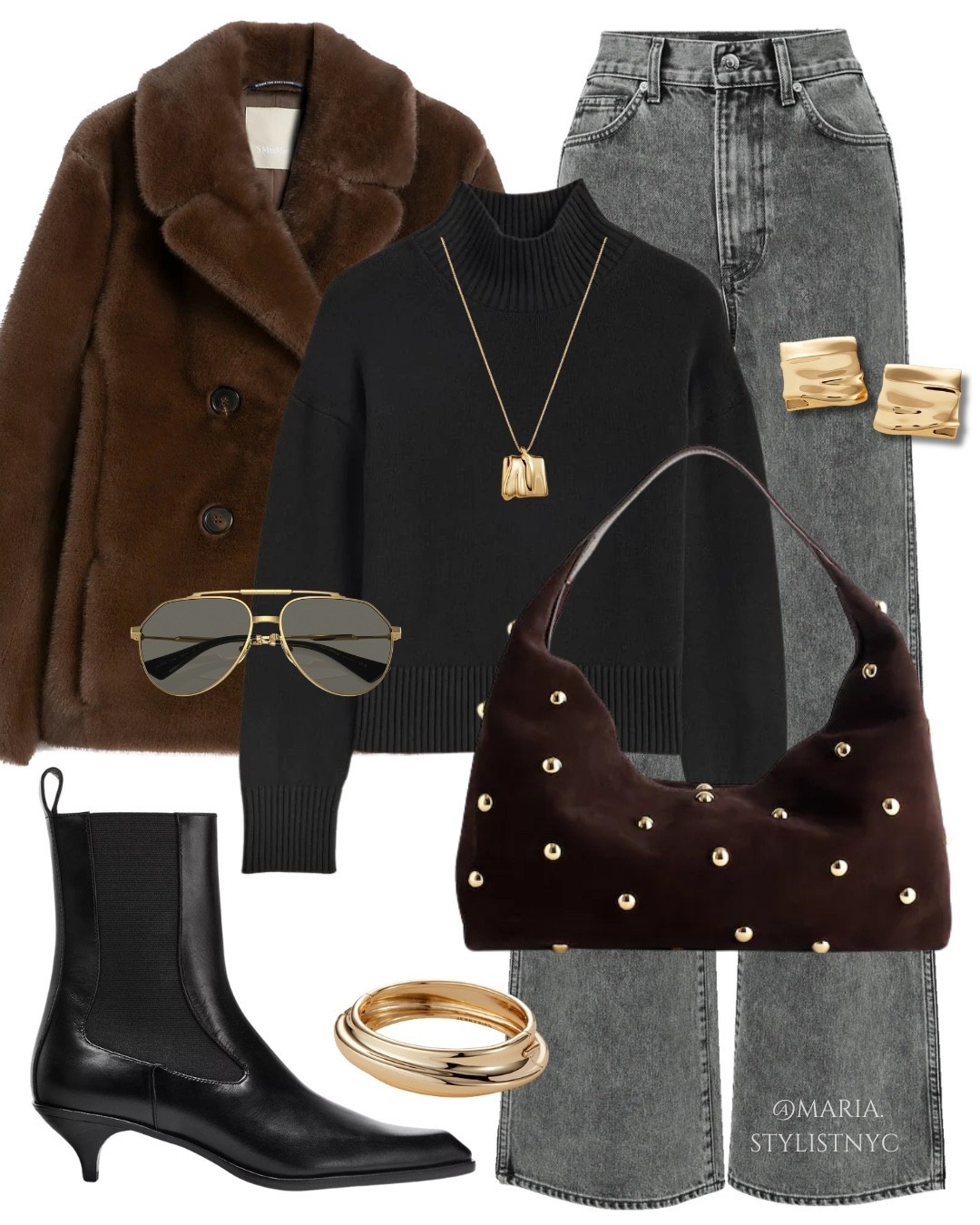 Faux Fur Jacket, Black Turtleneck, Gray Jeans, Booties, Suede Bag Outfit 🤎✨

#LTKStyleTip #LTKShoeCrush

#LTKSeasonal