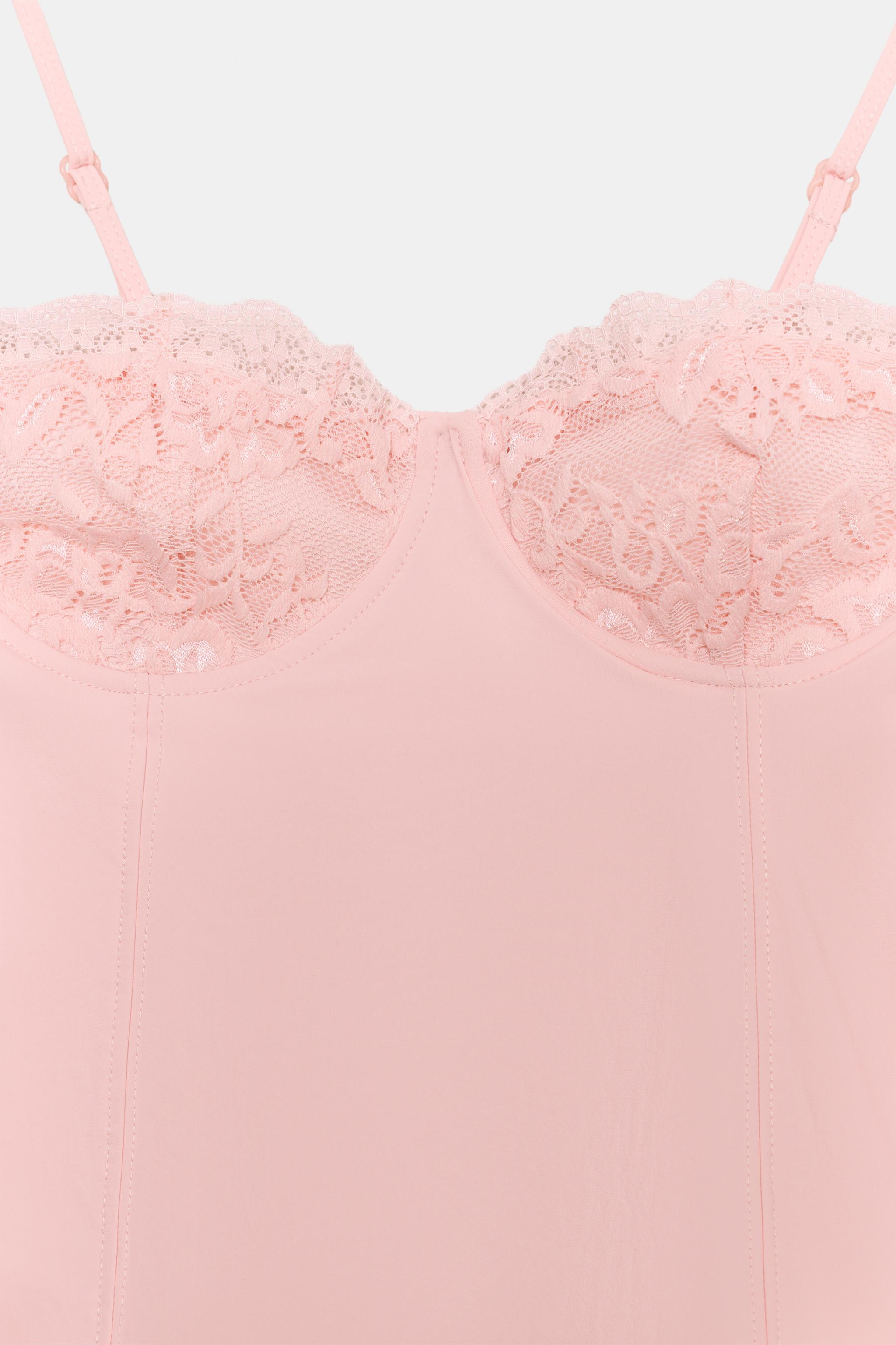 CORSETRY-INSPIRED TOP WITH LACE TRIM | Zara UK