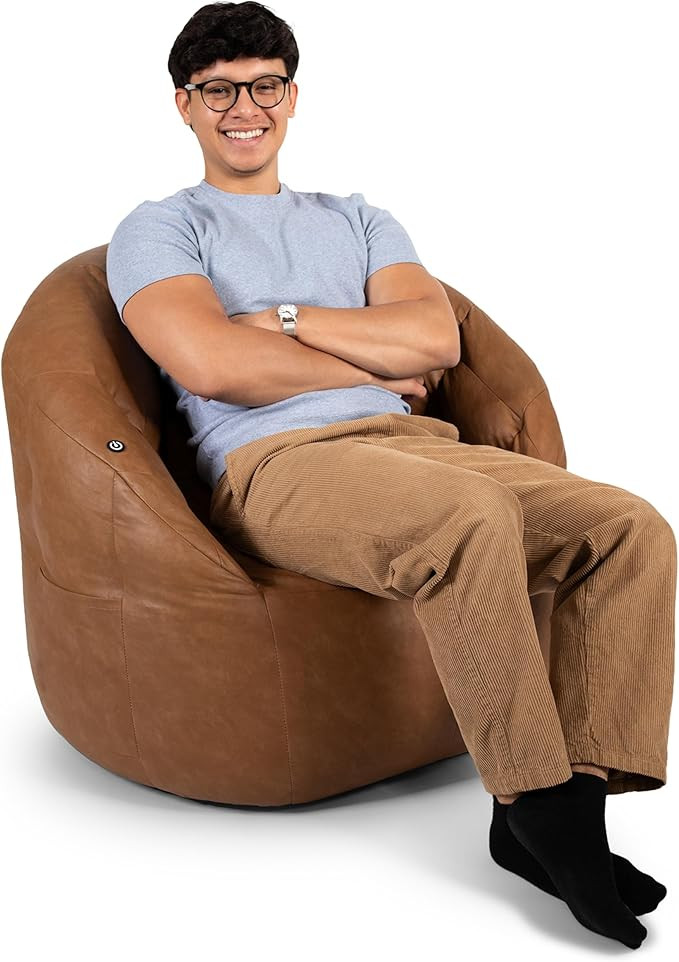 Big Joe Milano Beanbag Chair with Vibe Caramel Montana Leather | Amazon (US)