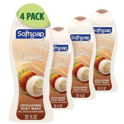 Softsoap Body Wash Coconut Butter Scrub - 20 fl oz/4ct | Target