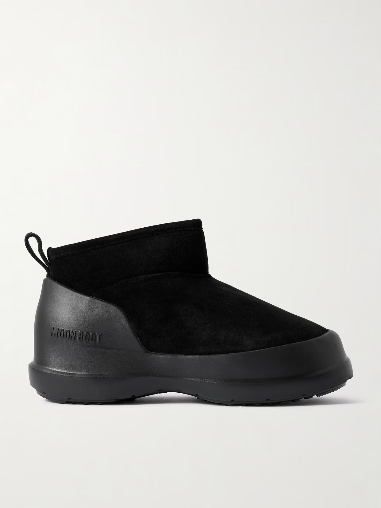 Moon Boot - Luna Low Suede Boots - Black | NET-A-PORTER (US)