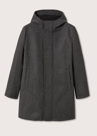 Hooded wool coat | MANGO (US)