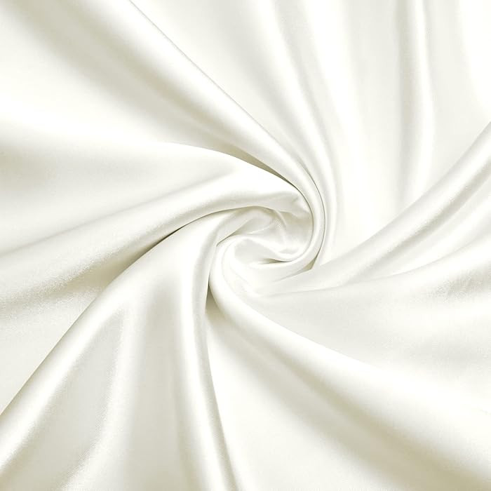 VACVELT Charmeuse Satin Fabric by The Yard, 60 Inch Wide Ivory White Satin Fabric Shiny & Soft Cl... | Amazon (US)