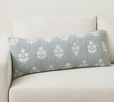 Kiana Jacquard Filled Lumbar Pillow | Pottery Barn (US)