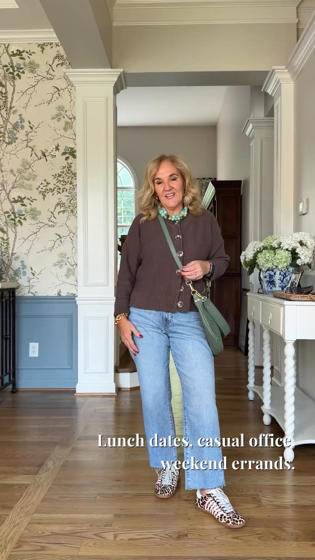 Tap the bell 🔔, heart ❤️ this post, and save for later!

This chocolate brown cardigan is a wardrobe staple you'll wear on repeat! Paired with light wash straight leg jeans and leopard loafers for an effortless everyday look that transitions beautifully into fall.

Fit note: I'm wearing a regular size

#LTKgrwm #LTKootd #LTKOver40