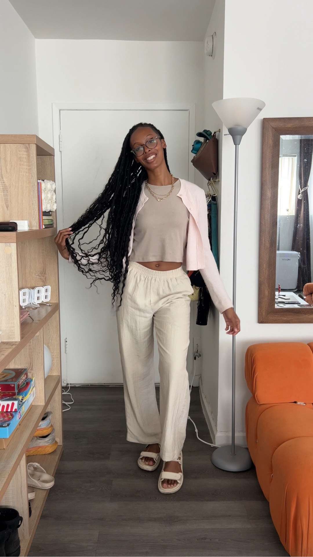 cardigan - extra small
top - extra small
pants - extra small/2  (linked similar pants) 

#LTKFindsUnder100 #LTKSeasonal #LTKStyleTip