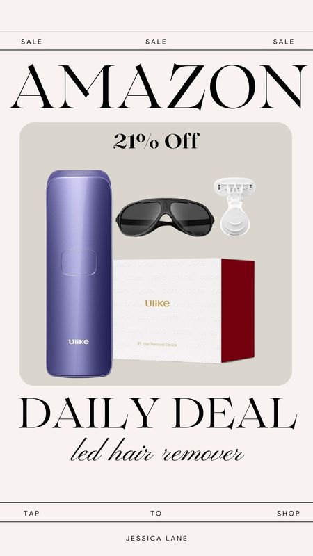 Amazon daily deal, save 21% on this at home LED light laser hair removal system. Amazon beauty, Amazon deal, laser hair removal, LED laser hair removal, Ulike hair remover, beauty deals

#LTKbeauty #LTKsalealert #LTKSeasonal