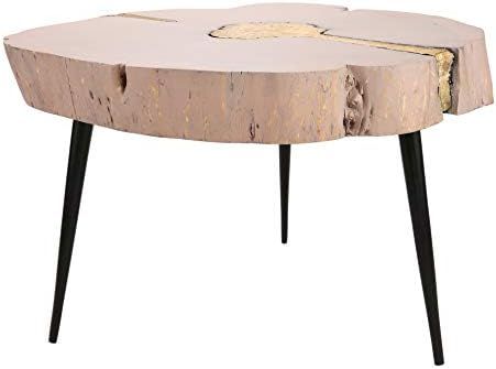 TOV Furniture Timber Rustic Wood Cocktail Table, 28" Pink, Brass | Amazon (US)